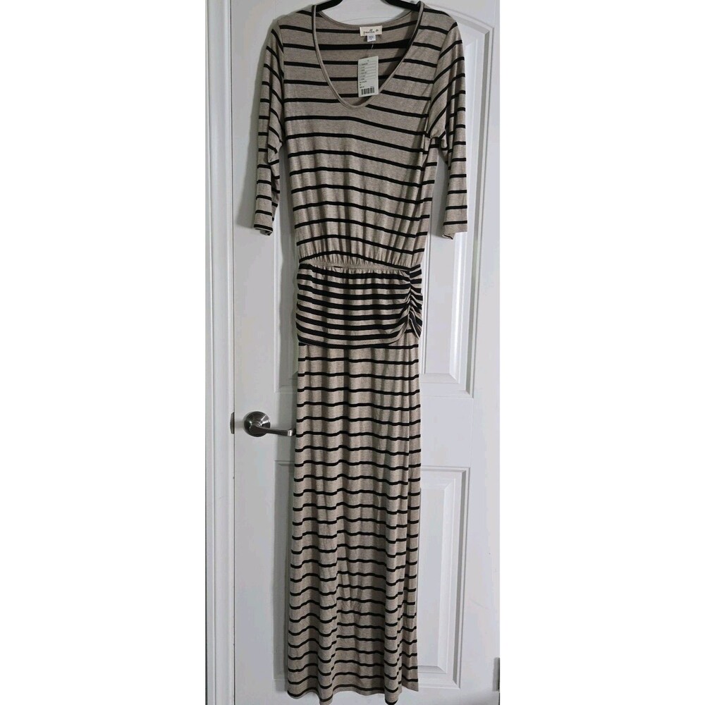 NWT ANTHROPOLOGIE PUELLA STRIPE LONG MAXI DRESS M MSRP$88